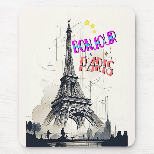 Mousepad Bonjour Colorful Paris (Frente)