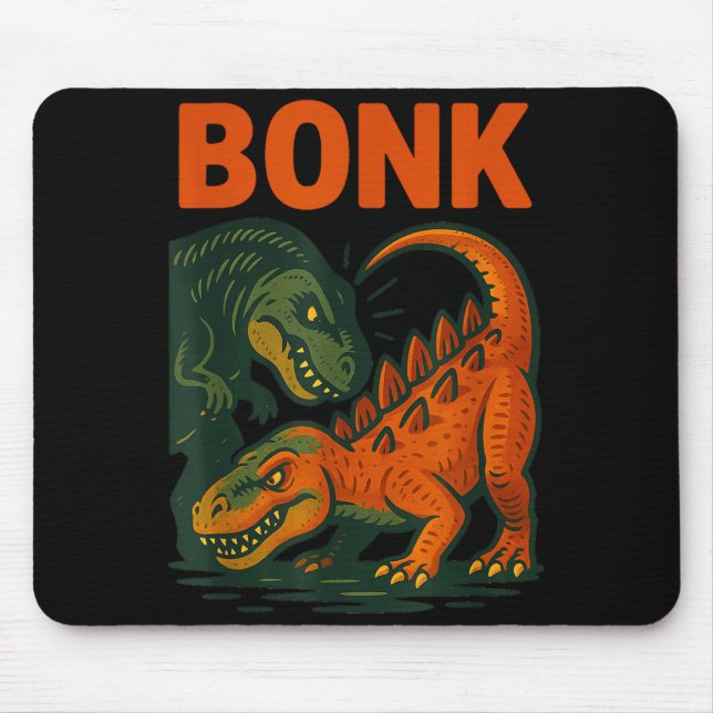 Mousepad Bonk Dinosaur Funny Prehistoric Humor Design  (Frente)