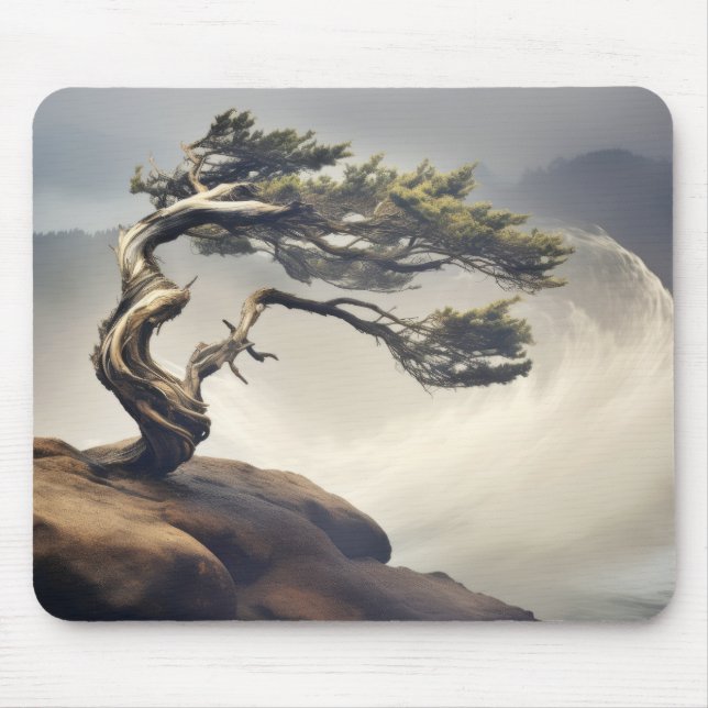 Mousepad Bonzai Plant Wind Tranquil Peaceful Nature Serene (Frente)