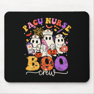 Mousepad Boo Crew Enfermeira Engraçada Fantasma Halloween