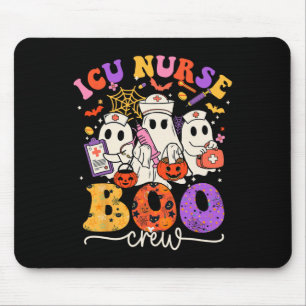 Mousepad Boo Crew Enfermeira Engraçada Fantasma Halloween
