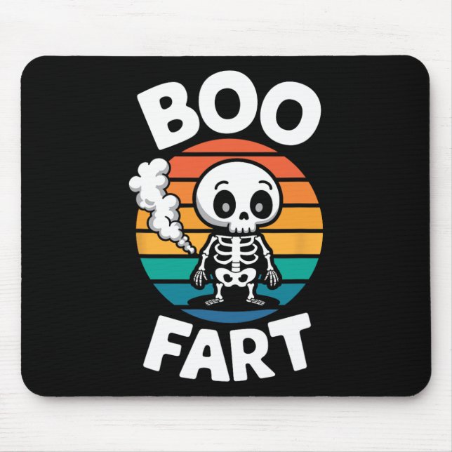 Mousepad Boo Fart Engraçado Fazendo Esqueleto Para O Hallow (Frente)