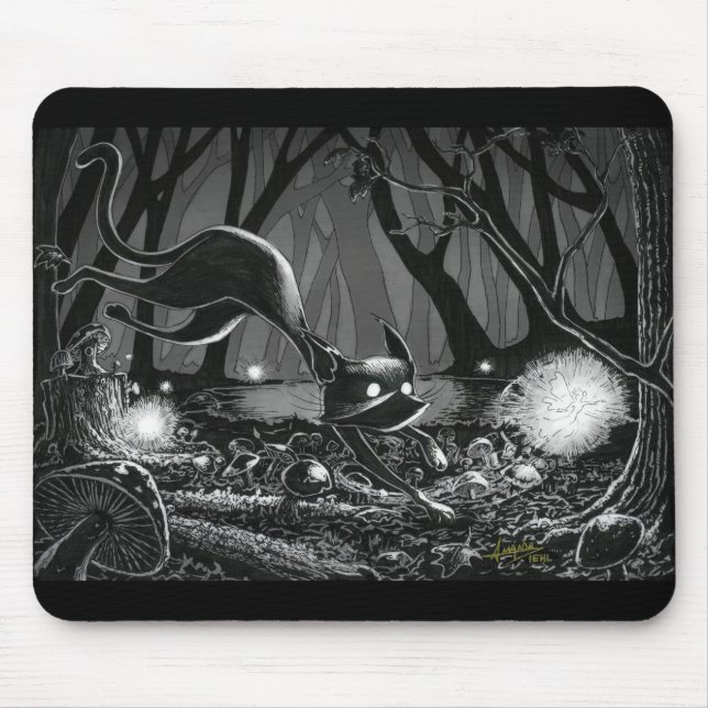 Mousepad Boo Gatinho fecha um mouse de fada (Frente)