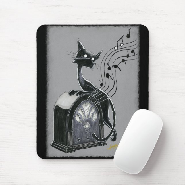 Mousepad Boo Gatinho ouve o teclado do mouse musical (Com mouse)