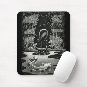 Mousepad Boo Gatinho vai pescar no mouse