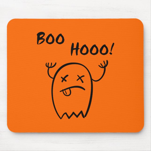 Mousepad Boo Hooo Fantasma de Halloween Light-Monocromático (Frente)