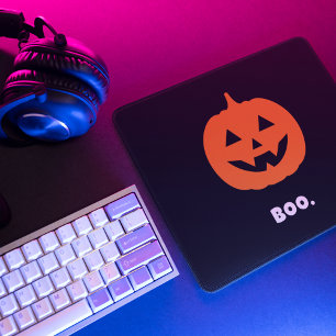Mousepad BOO Minimalista. Abóbora - Halloween Minimalista
