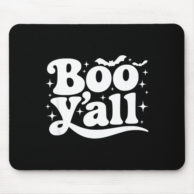Mousepad Boo Y'all Southern Retro Halloween Quote Saying Ba (Frente)