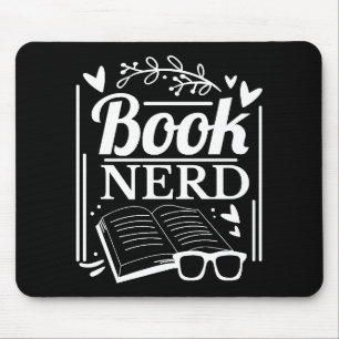 Mousepad Bookworm de Nerd do Livro Branco Negro-Cinto