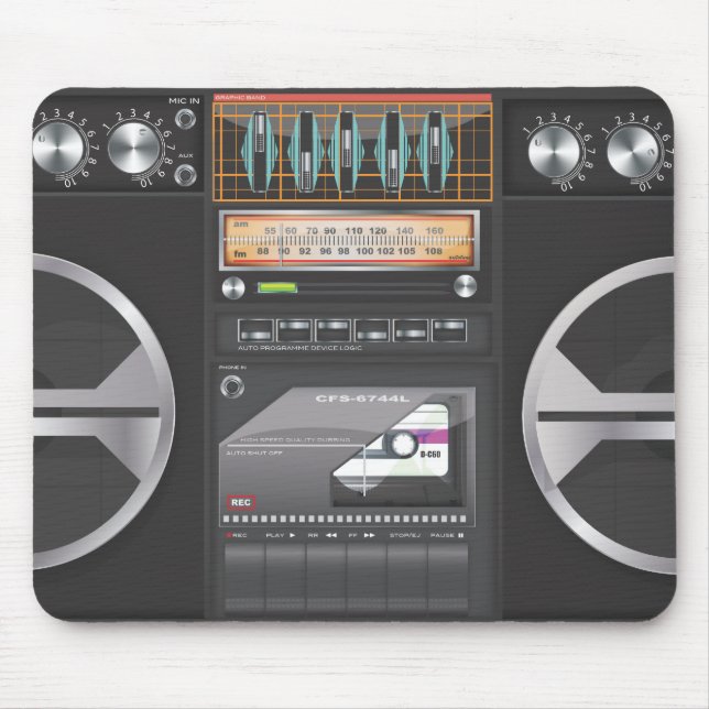 Mousepad Boombox Ghetto Blaster (Frente)