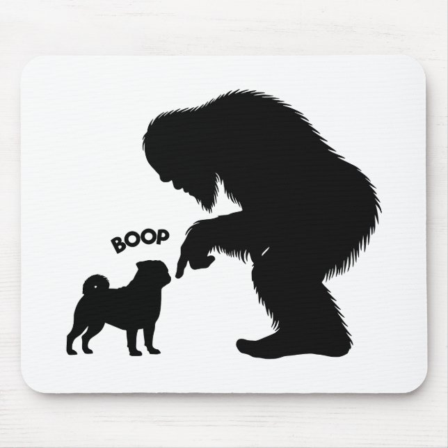 Mousepad Boop Nose Pug Pug Sasquatch Pé-Grande (Frente)