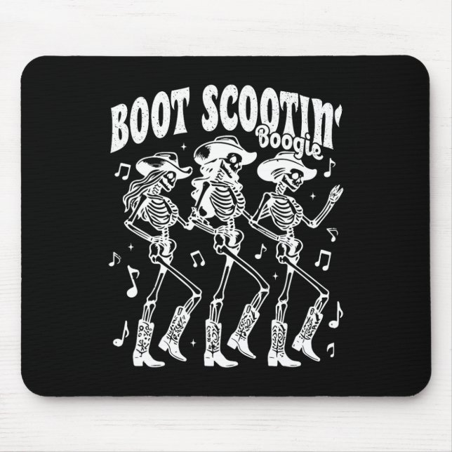 Mousepad Boot Scootie Retro Western Skeleton Dancin (Frente)