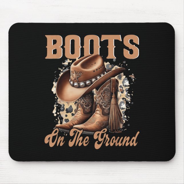 Mousepad Boots On Ground Boot Cowboy Western (Frente)