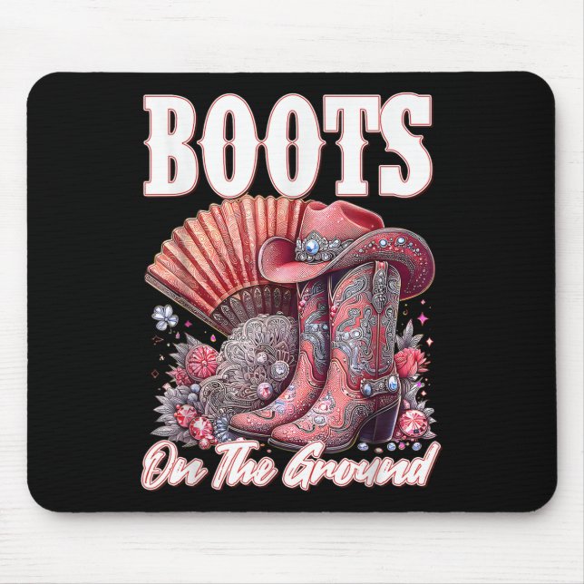 Mousepad Boots On Ground Boot Cowboy Western Cowgirl Me (Frente)