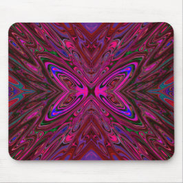 Mousepad Borboleta-Abstrato azul e rosa-quente trippy