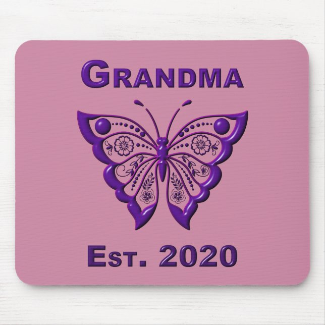 Mousepad Borboleta Adorável Vovó "Est 2020" (Frente)