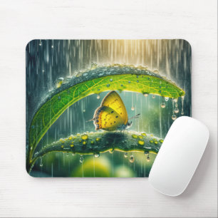 Mousepad Borboleta Amarela em um Chá de chuva