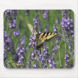 Mousepad Borboleta amarela no mouse Lavendar roxo