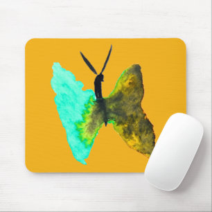 Mousepad Borboleta aquarela azul aqua bonita