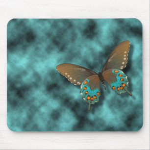 Mousepad Borboleta: Azul e Brown Swallowtail