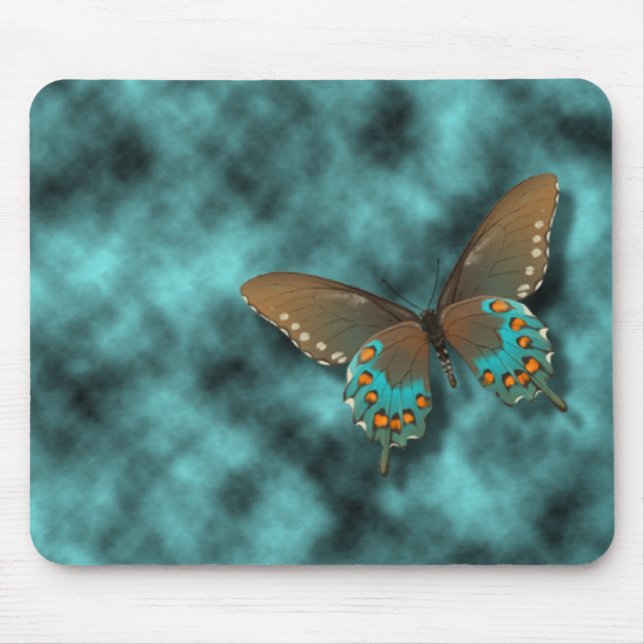 Mousepad Borboleta: Azul e Brown Swallowtail (Frente)