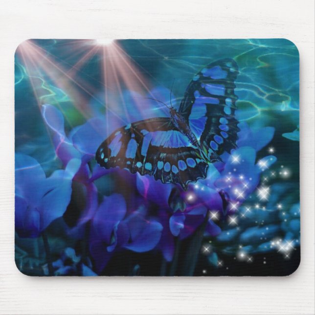 Mousepad Borboleta Azul Mágica (Frente)