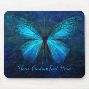 Mousepad Borboleta Azul Mística Personalizada
