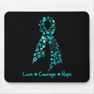 Mousepad Borboleta da esperança da coragem do amor - cânc