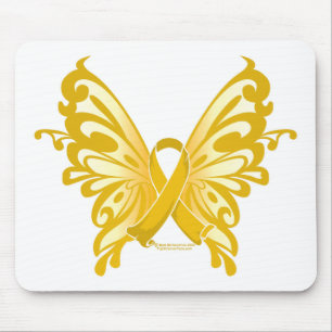 Mousepad Borboleta da fita do cancer da infância