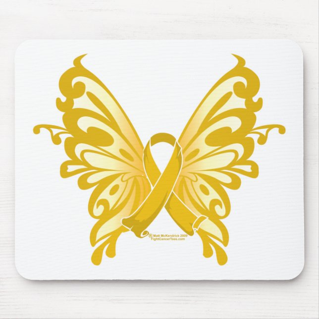Mousepad Borboleta da fita do cancer da infância (Frente)