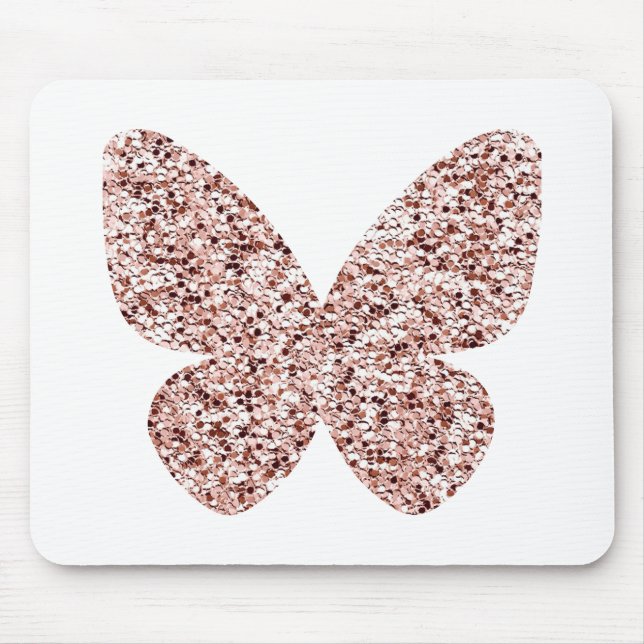 Mousepad Borboleta de Clipe da Monarca com Glitter Dourada  (Frente)