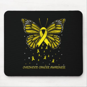 Mousepad Borboleta de Consciência do Cancer Infantil
