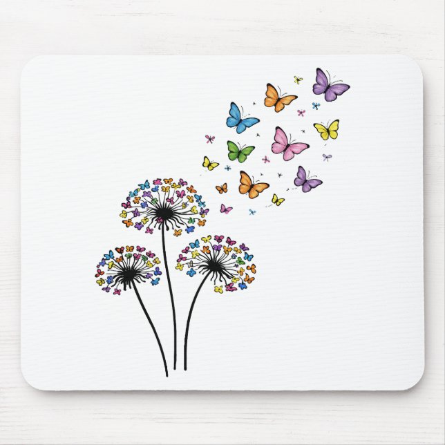 Mousepad Borboleta de dandelion em voo (Frente)