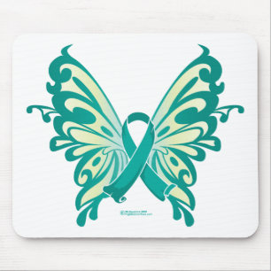 Mousepad Borboleta de Fita de câncer de ovário