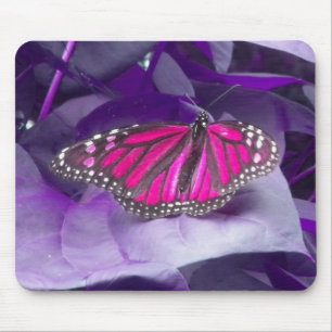 Mousepad Borboleta de monarca cor-de-rosa