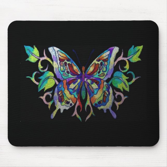 Mousepad borboleta de vidro colorido (Frente)