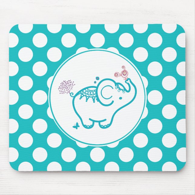 Mousepad Borboleta E Elefante E Flor Roxo (Frente)