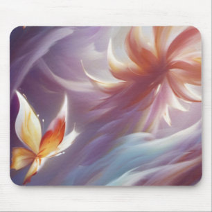 Mousepad Borboleta e Flor Estilizadas