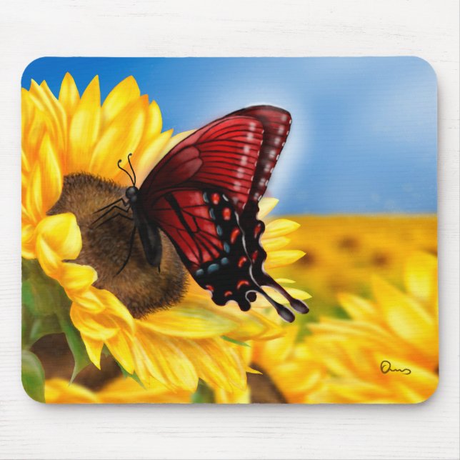 Mousepad Borboleta e girassol (Frente)