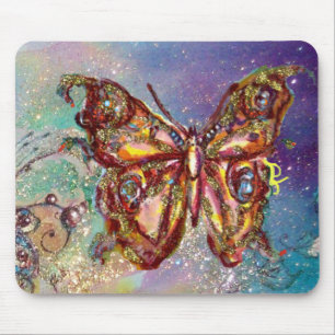 MOUSEPAD BORBOLETA EM BRILHOS DORADOS