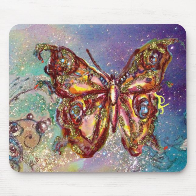 MOUSEPAD BORBOLETA EM BRILHOS DORADOS (Frente)