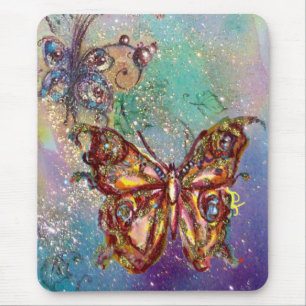 MOUSEPAD BORBOLETA EM BRILHOS DORADOS