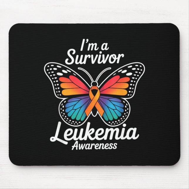 Mousepad Borboleta eu sou um sobrevivente da leucemia laran (Frente)