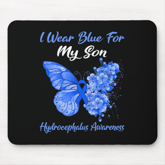 Mousepad Borboleta Eu Visto Azul Para Meu Filho Hidrocephal (Frente)