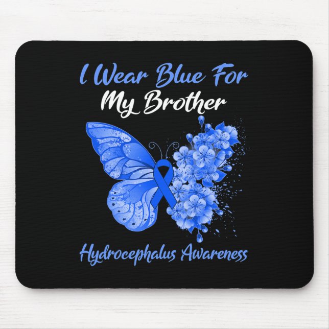 Mousepad Borboleta Eu Visto Azul Para Meu Irmão Hidrocefali (Frente)