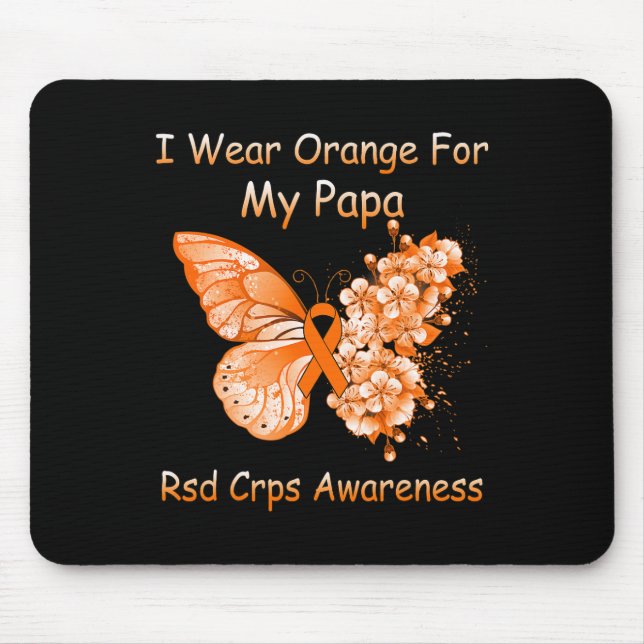Mousepad Borboleta Eu Visto Laranja Para Meu Papa RSD CRPS (Frente)