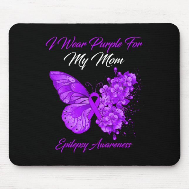 Mousepad Borboleta Eu Visto Roxo Para Minha Mãe Epilepsia A (Frente)