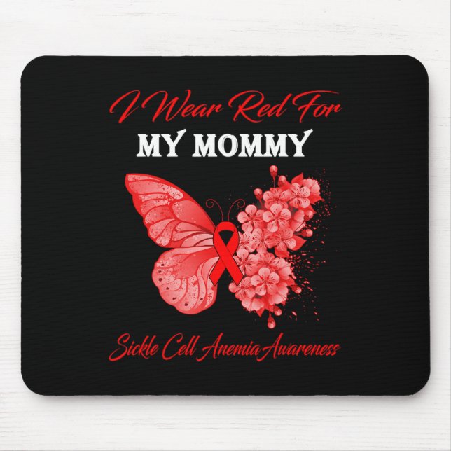 Mousepad Borboleta Eu Visto Vermelho Para O Anema Da Célula (Frente)