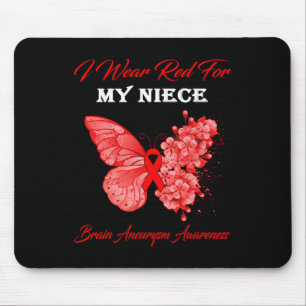 Mousepad Borboleta Eu Visto Vermelho Para O Meu Aneurismo D