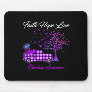 Mousepad Borboleta Fé Esperança Amor Sobredosagem Consciênc